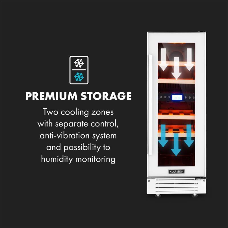 Vinovilla 17 Built-In Duo Zweizonen-Weinkühlschrank 53l 17 Fl. 3-Farben Glastür