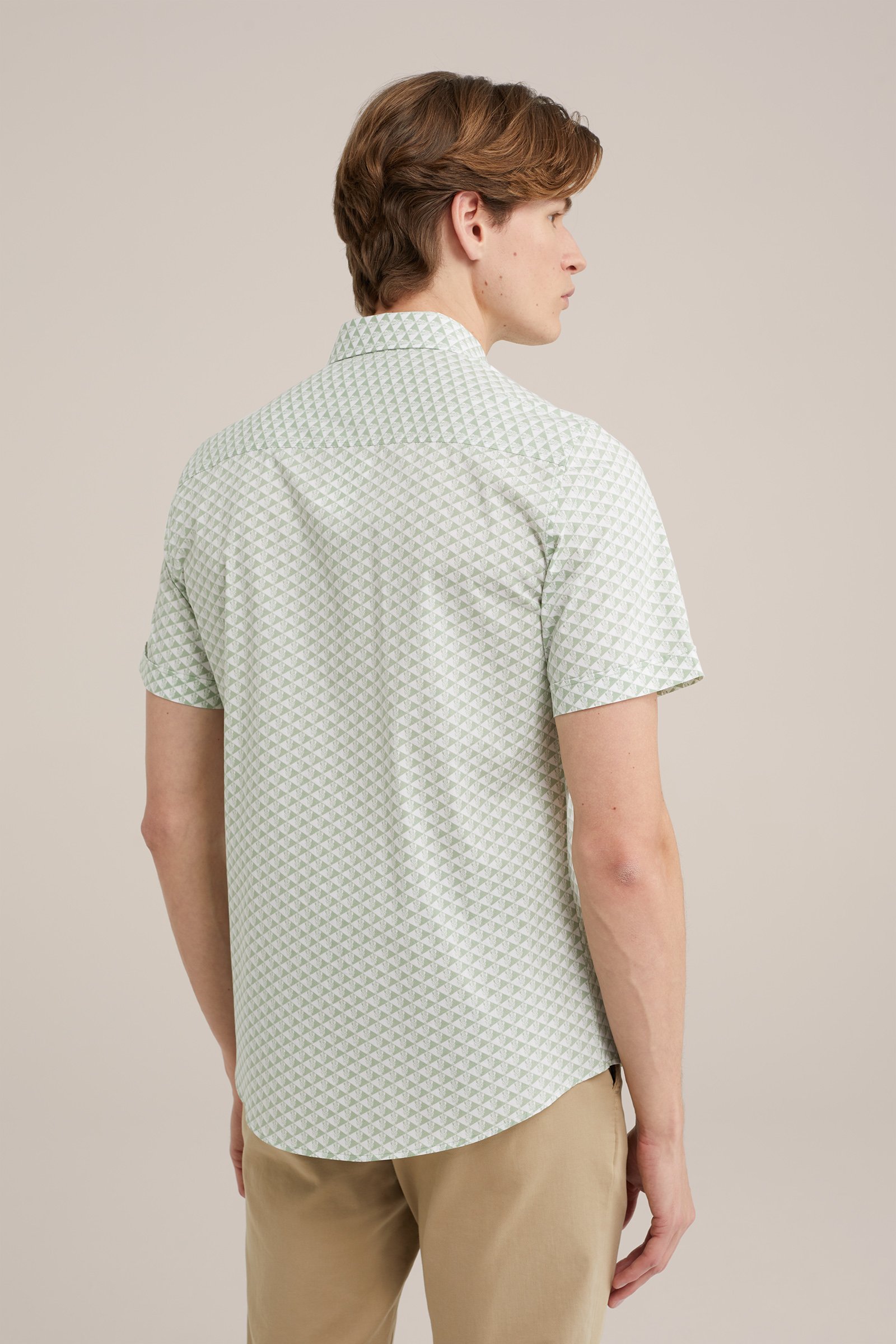 geprint katoenen overhemd met stretch WE Fashion Pastelgroen