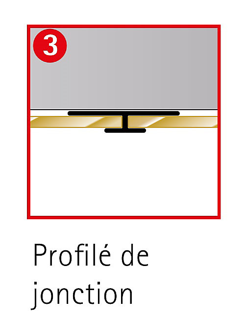 Profilé de jonction H.255 x 3,3 cm, aluminium, chrome, Schulte Deco Design