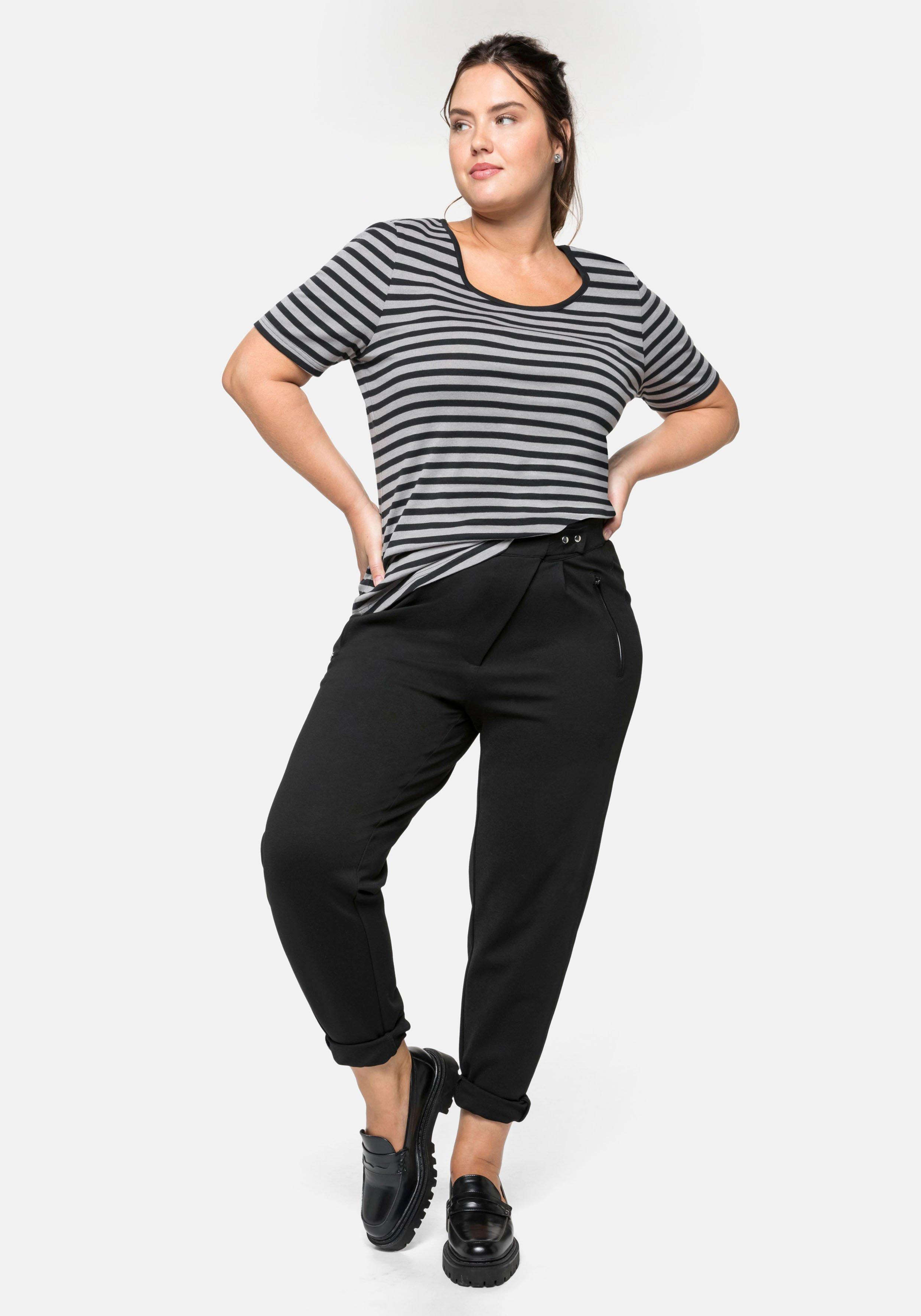 Joggpants mit Gummibund und Druckknöpfen
