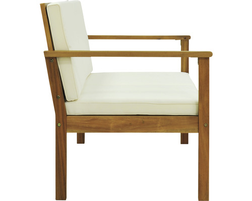 Alina Garden Place 4-zits houten tuinmeubelset bestaande uit: tafel, 2 stoelen, tweezitsbank, kussens