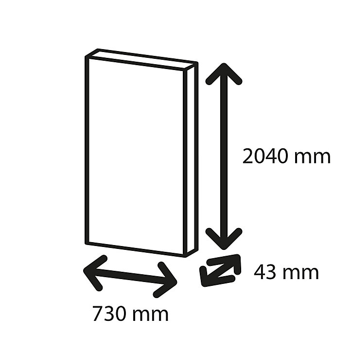 Porte coulissante Triaconta grise H.204 x l.73 cm