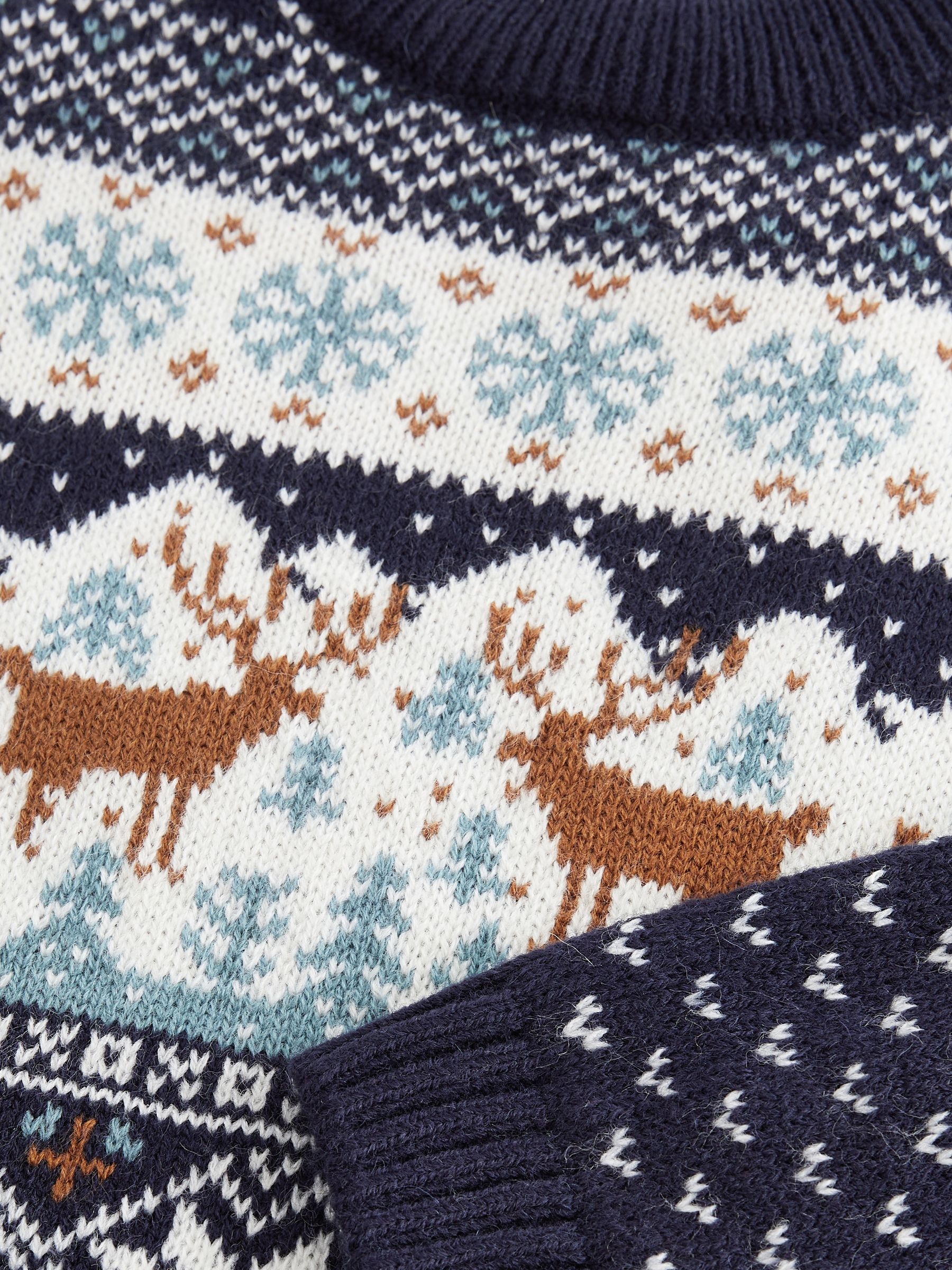 Donkerblauw - Jongens Matching Family kersttrui met fairisle-patroon en rendier (3 mnd - 16 jr)