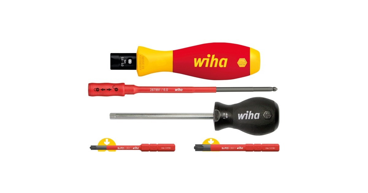 WihaTorqueVario-S electric schroevendraaier  (Rood/geel)