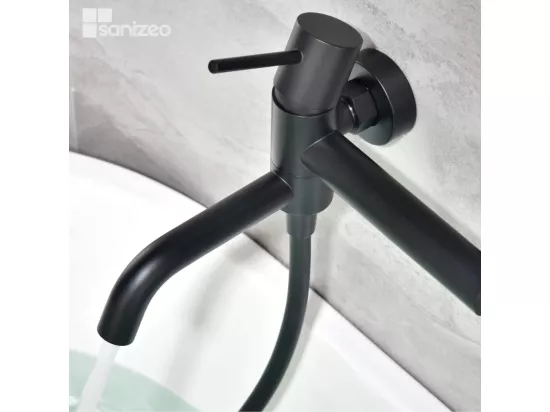 Mitigeur de Baignoire et Douche anti-calcaire Noir Mat IMEX MONZA BDM039-4NG
