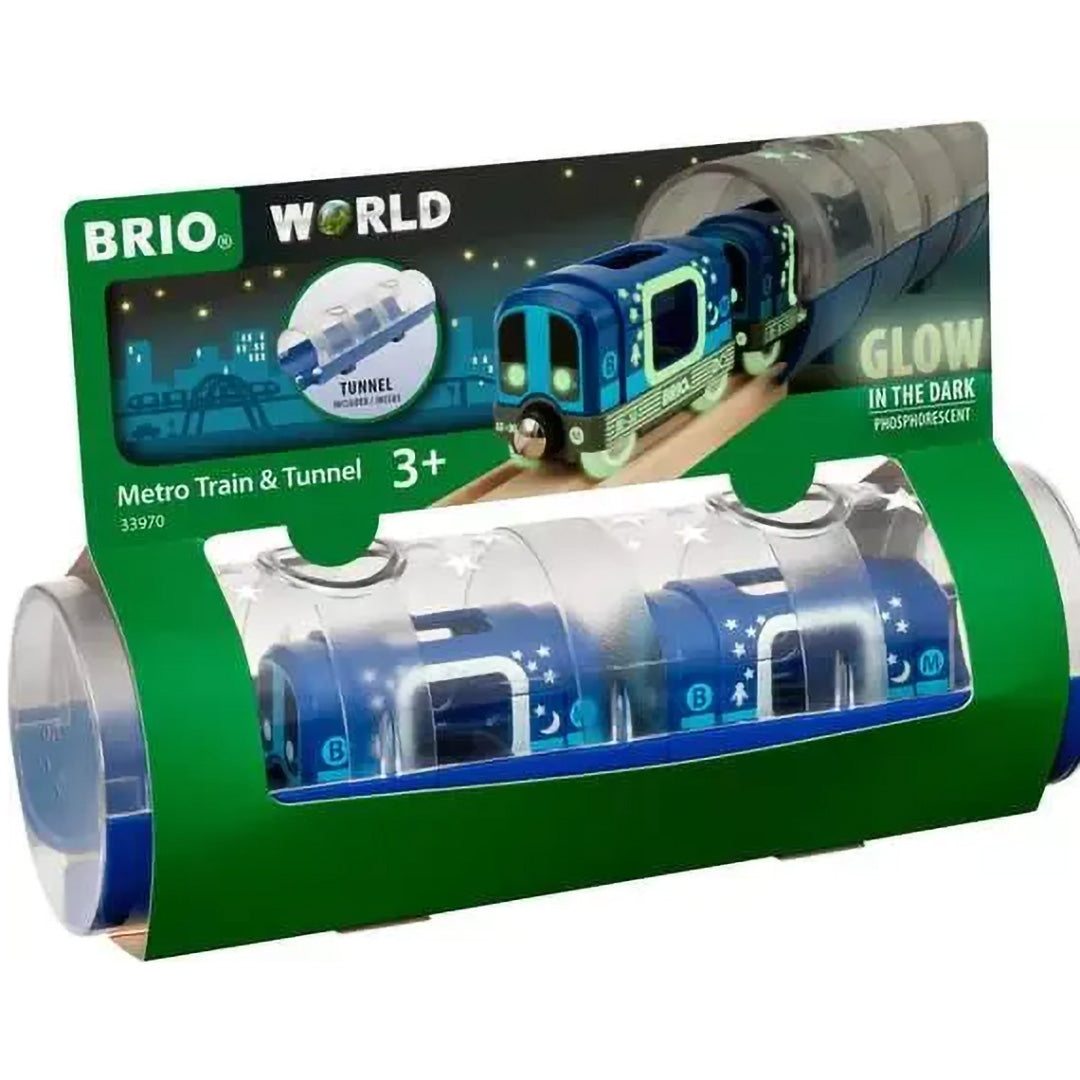 brio metrotrein en tunnel glow in the dark - 3-delig