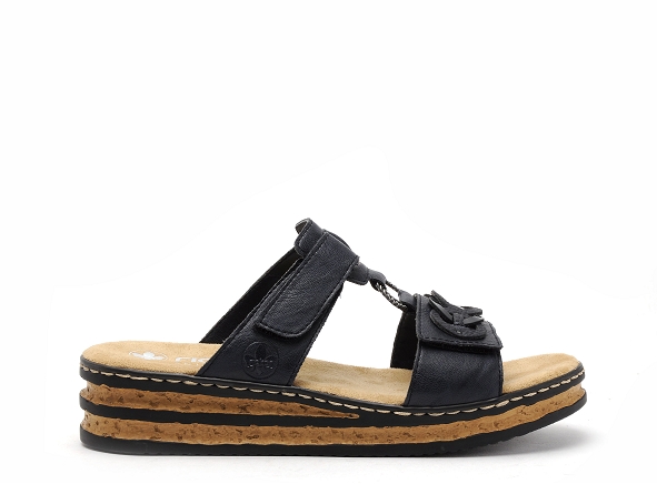 Rieker mules et sabots plats femme 62936 bleu