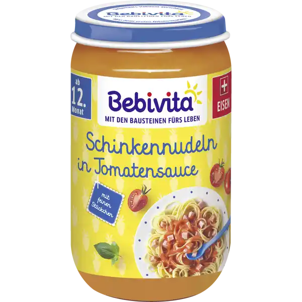 Bio Schinkennudeln in Tomatensauce