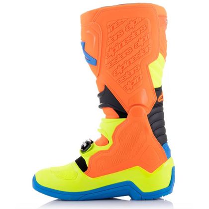 Bottes cross Alpinestars TECH 5 - ORANGE FLUO / ENAMEL BLUE / YELLOW FLUO 2023 - Orange / Bleu