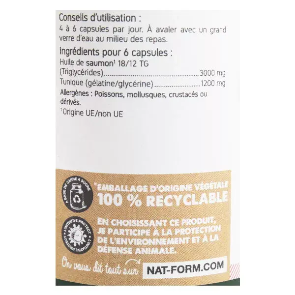 Óleo de Salmão Original Nat & Form - 200 cápsulas