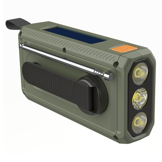 Solar Power Håndsving DAB FM Radio Lommelygte 4500mAh Power Bank
