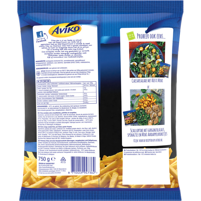 Aviko Supercrunch airfryer dunne friet