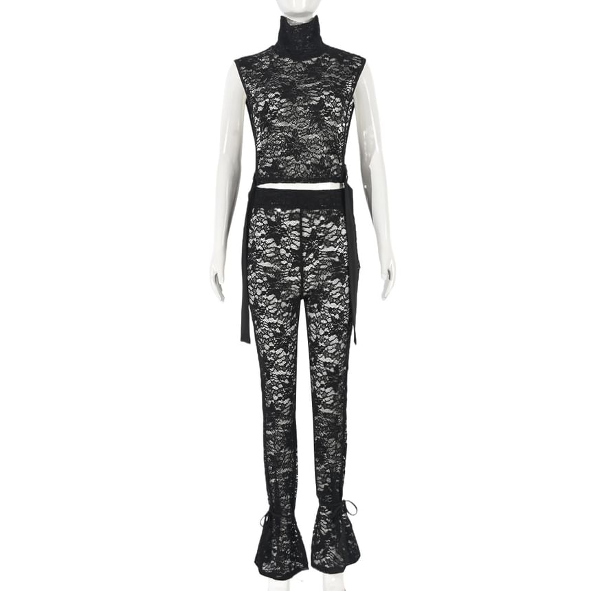 BrickBlack - Set: Mouwloze kanten top + legging