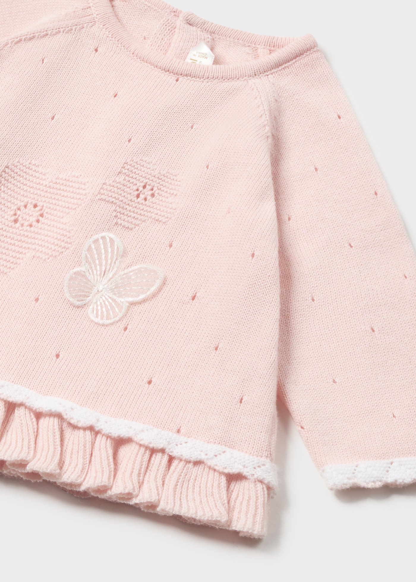 Conjunto de malha de 2 peças Better Cotton para recém-nascidos na cor nude.