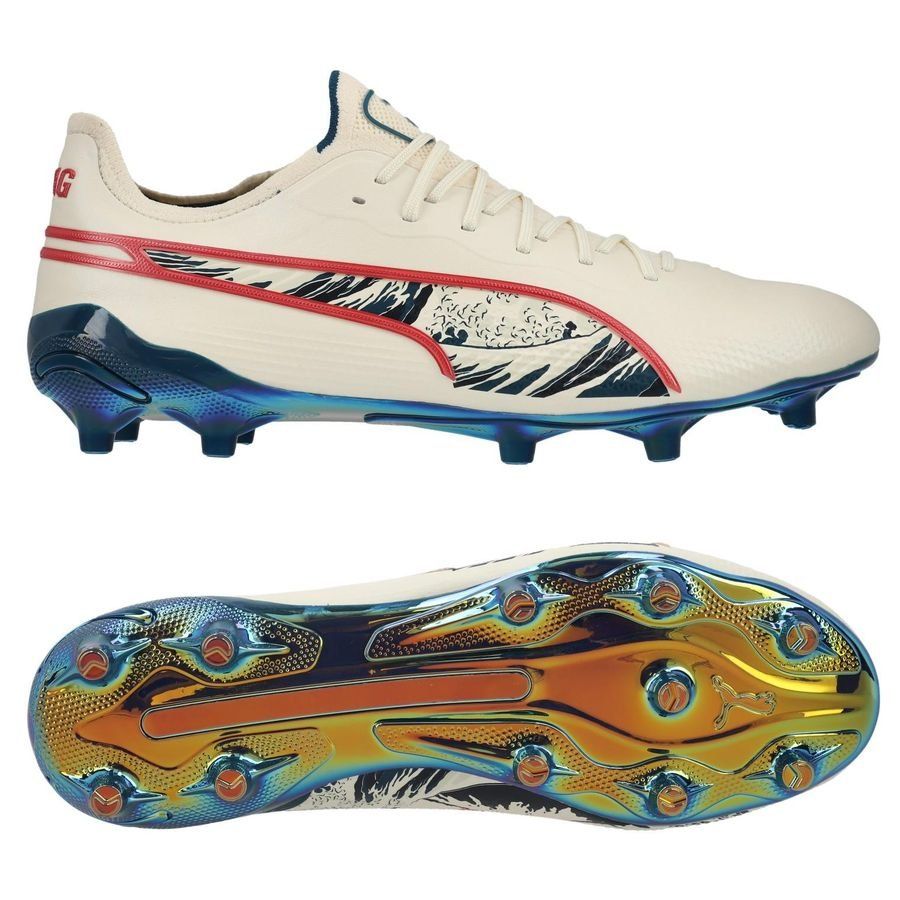 PUMA X Unisport King Ultimate FG/AG Great Wave - Sugared Almond/Active Red/Ocean Tropic ÉDITION LIMITÉE