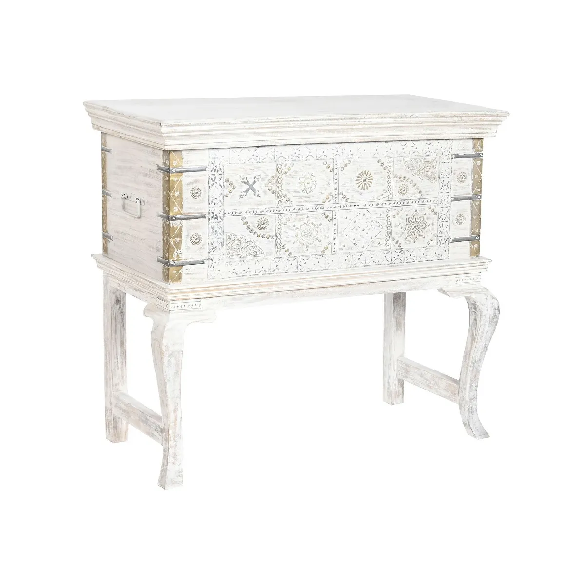 pegane Coffre de rangement - Manguier Laiton