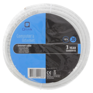 Q-Link UTP kabel CAT 6 AWG26 20 meter wit