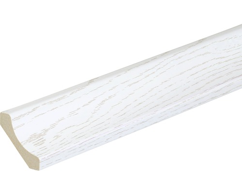 Kooflijst, essen, structuurwit, 28x28x2600 mm