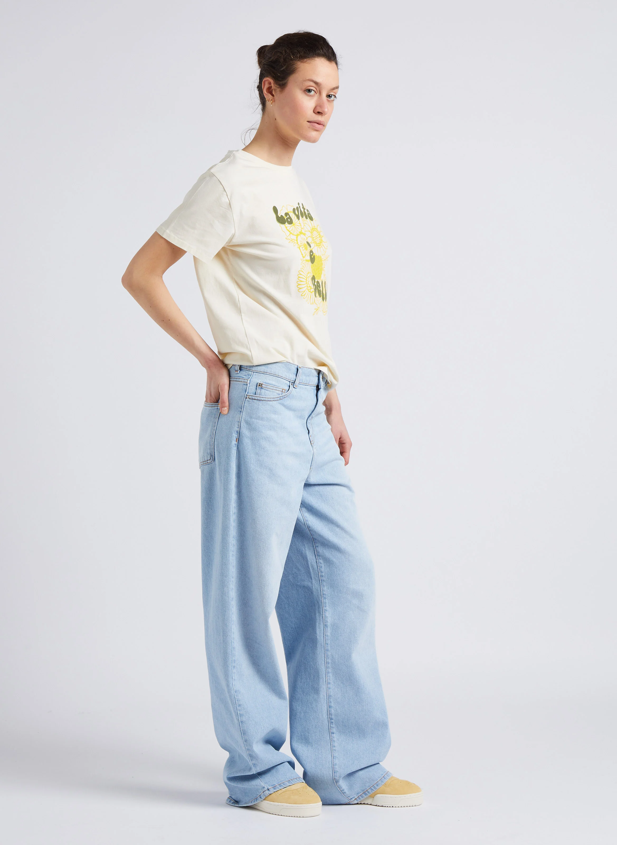 DAWN - Jean large en denim délavé | Bleu