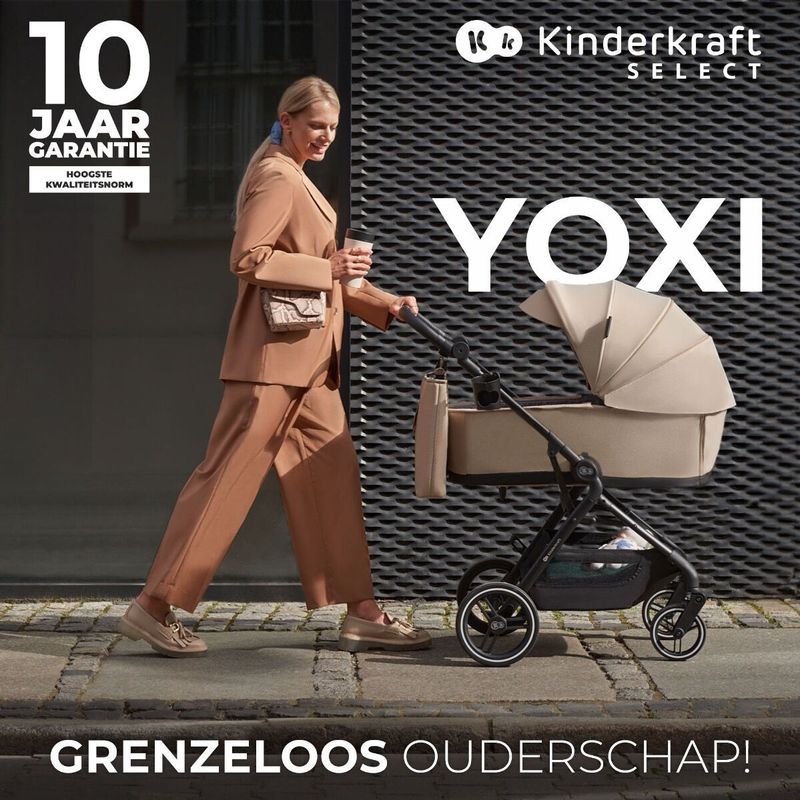 YOXI - Combikinderwagen 2-in-1 - Zwart - Waterdichte Kap - Geschikt vanaf Geboorte