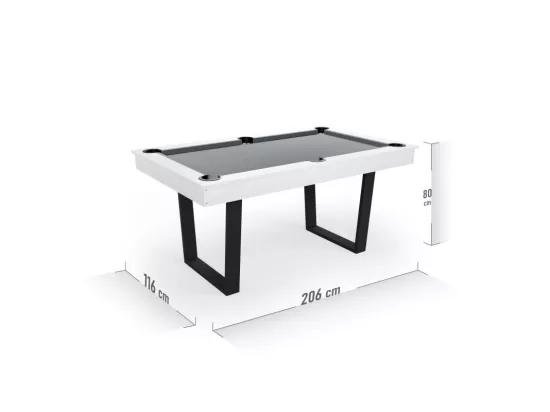 Billard Américain Convertible en Table à manger 6/8 personnes 206 x 116 x 82 Cm - Horizon