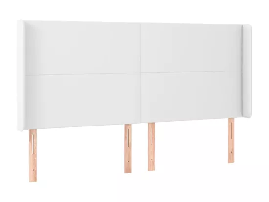 Sommier tapissier et matelas et LED Blanc 180x200 cm Similicuir