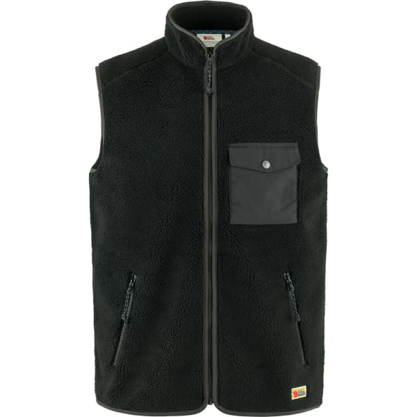 Veste polaire randonnée FJALLRAVEN VARDAG PILE FLEECE VEST M BLACK-DARK GREY