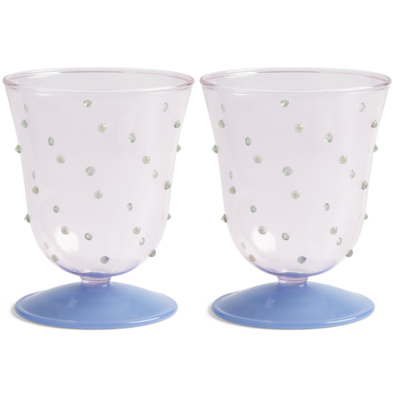 &klevering Dot glazen set van 2 roze