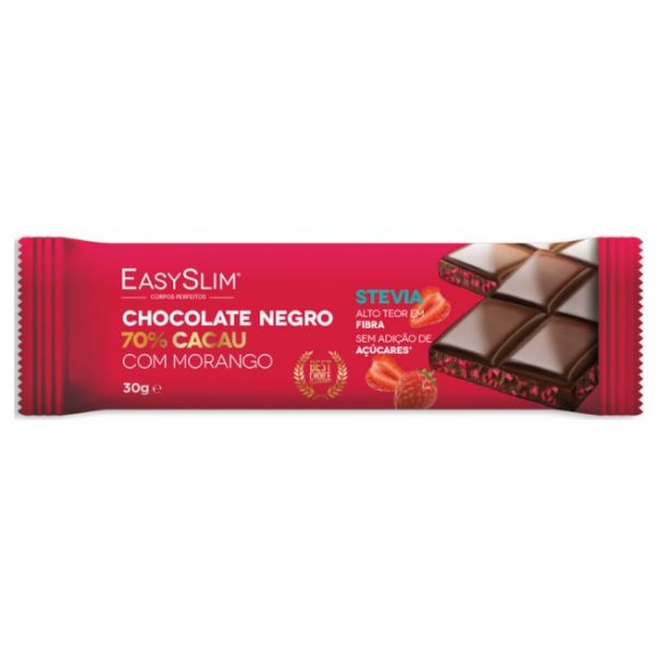 Farmodiética EasySlim Chocolate Negro 70% Cacau com Morango 30g