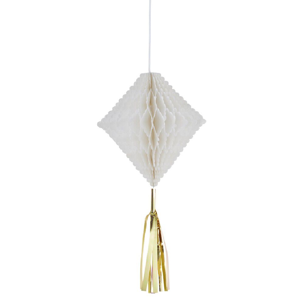 Suspension en papier blanc de forme géométrique x 3