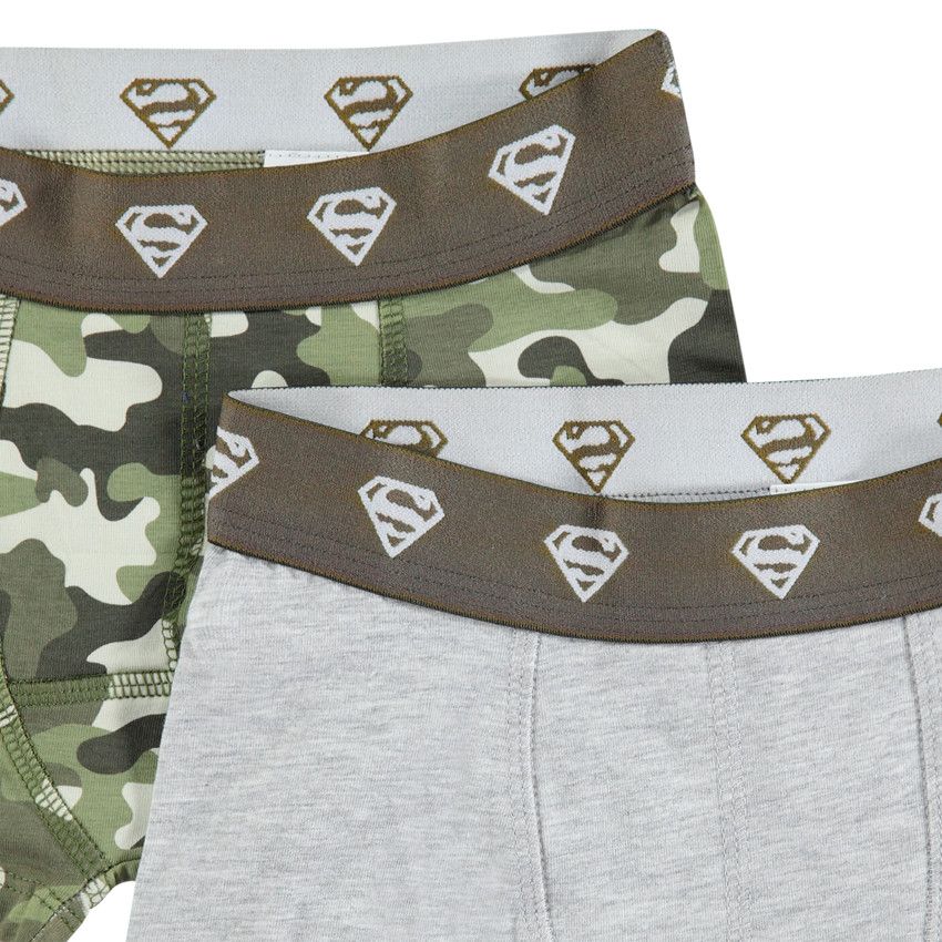 Lot de 2 boxers en coton Superman - Gris chiné