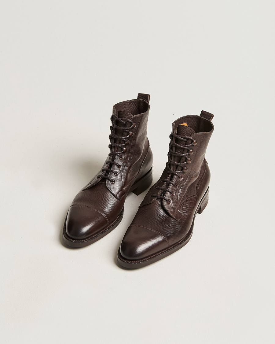 Edward Green Galway Grained Boot Dark Brown Utah Calf