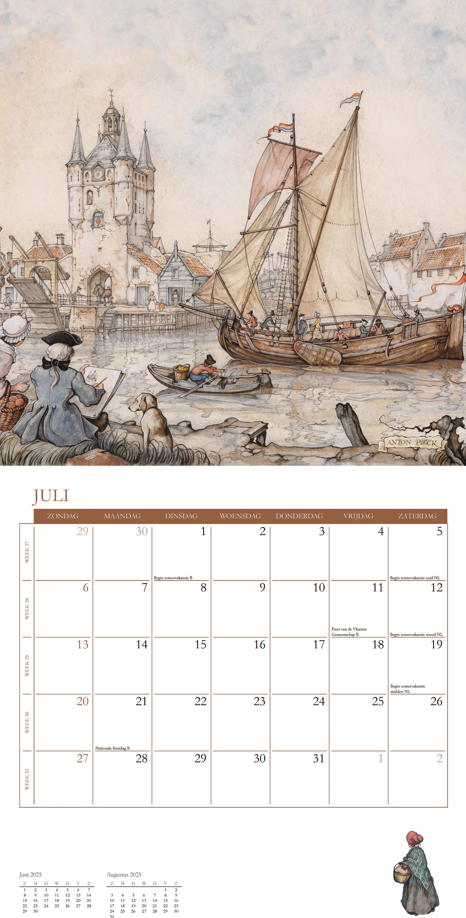Plenty Gifts kalender anton pieck 30 x 30 x 0,5 cm