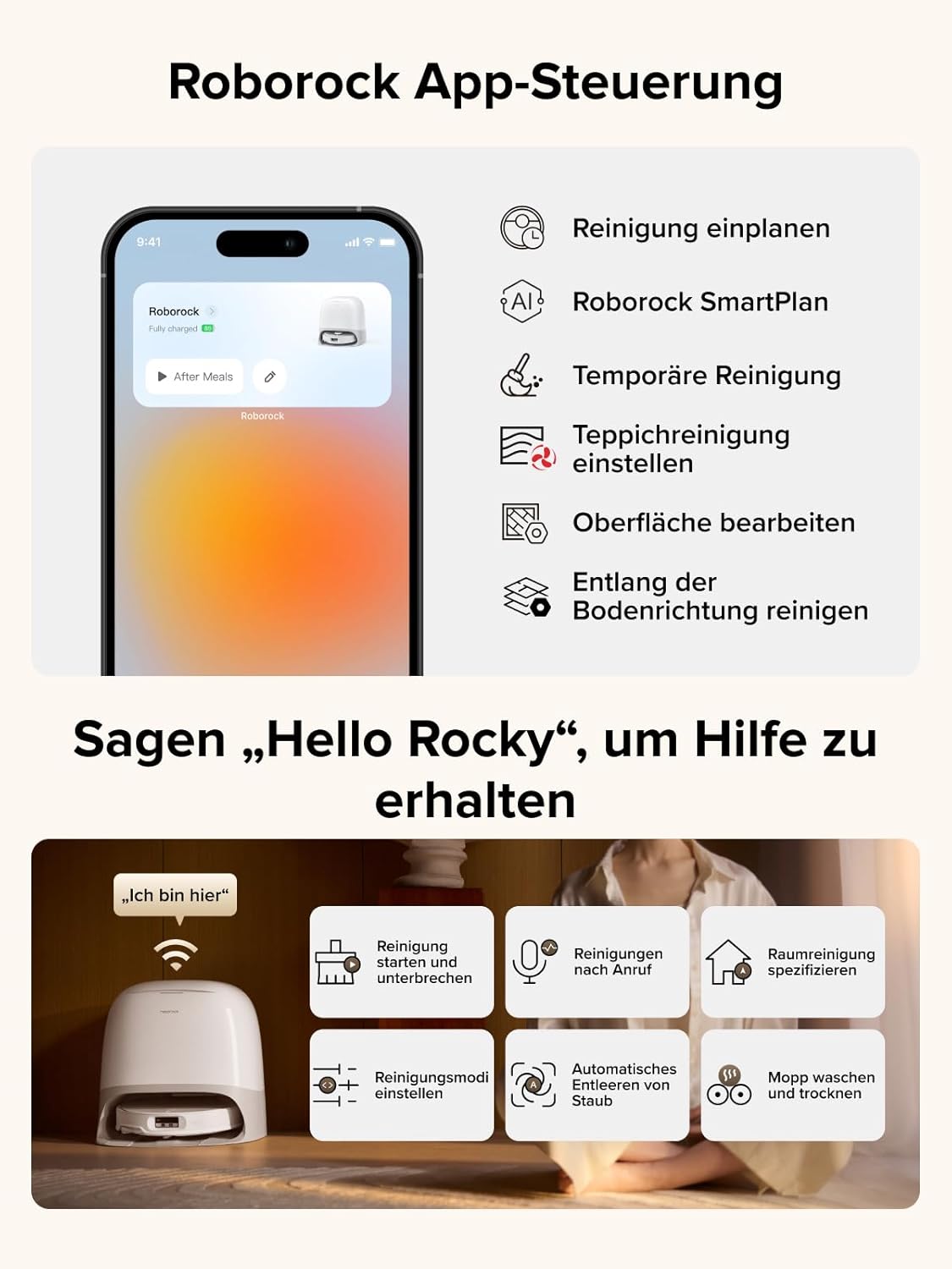 roborock Qrevo CurvX Saugroboter mit Wischfunktion&anhebbarem Wischmopp, 22.000Pa Saugkraft, 7,98 Ultra-Slim Design, Dual Anti-Tangle-System, Reactive Al-Hinderniserkennung (Weiß)