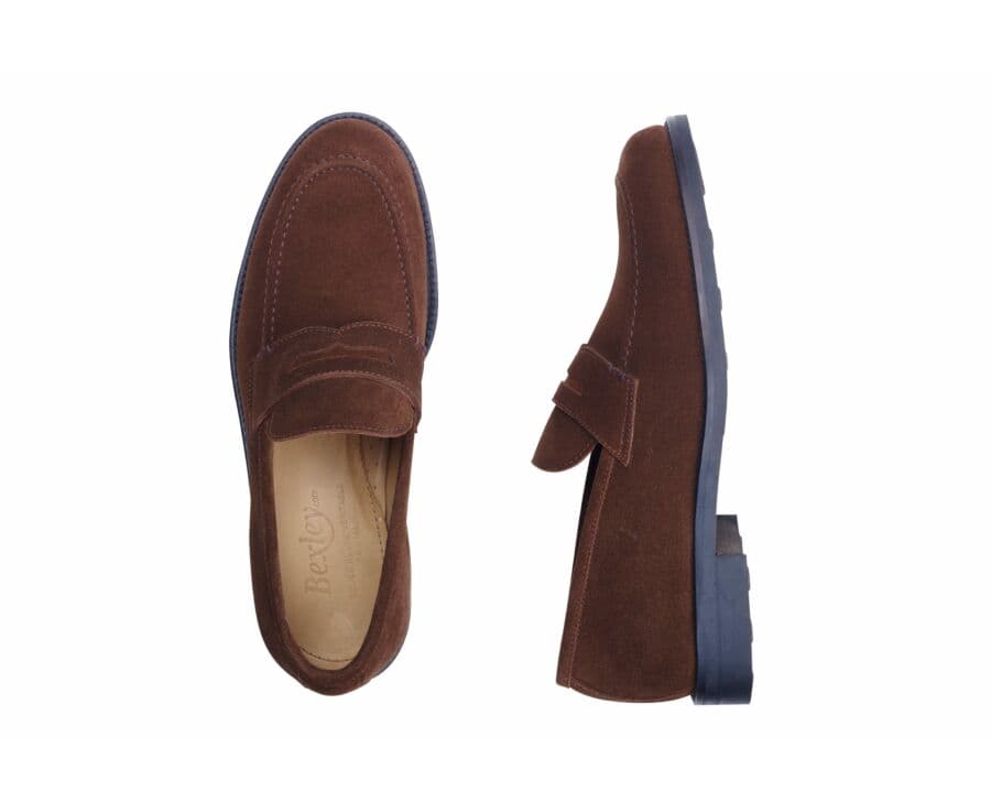 Mocassin homme Velours Havane - WEMIC GOMME CITY