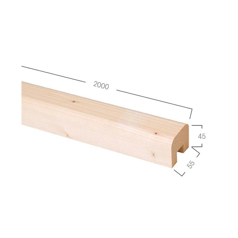 Vierkante houten leuning