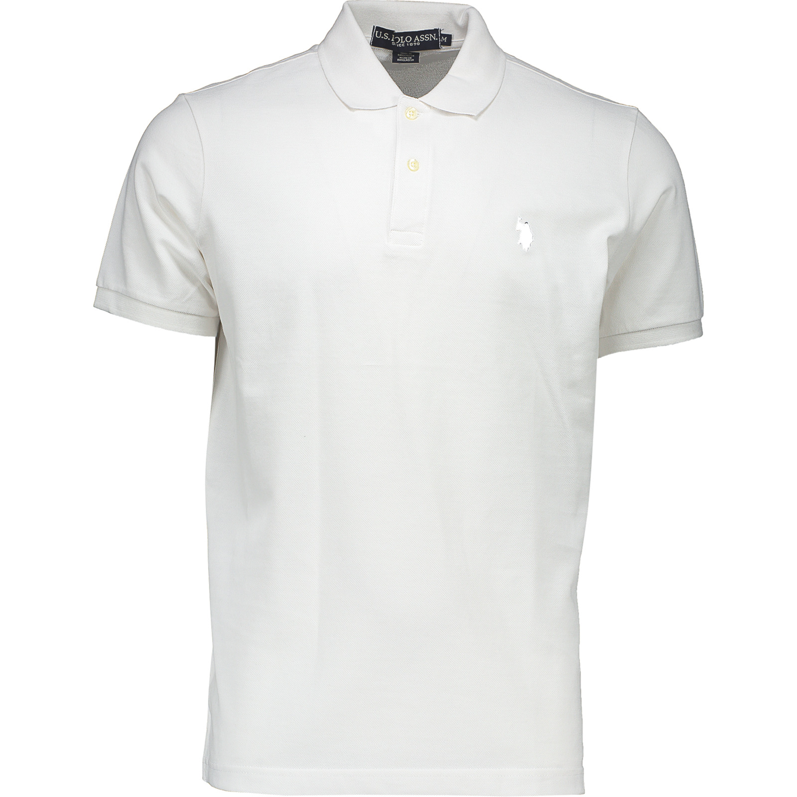 U.S. Polo Assn. Herren-Poloshirt uni Pique L, weiss