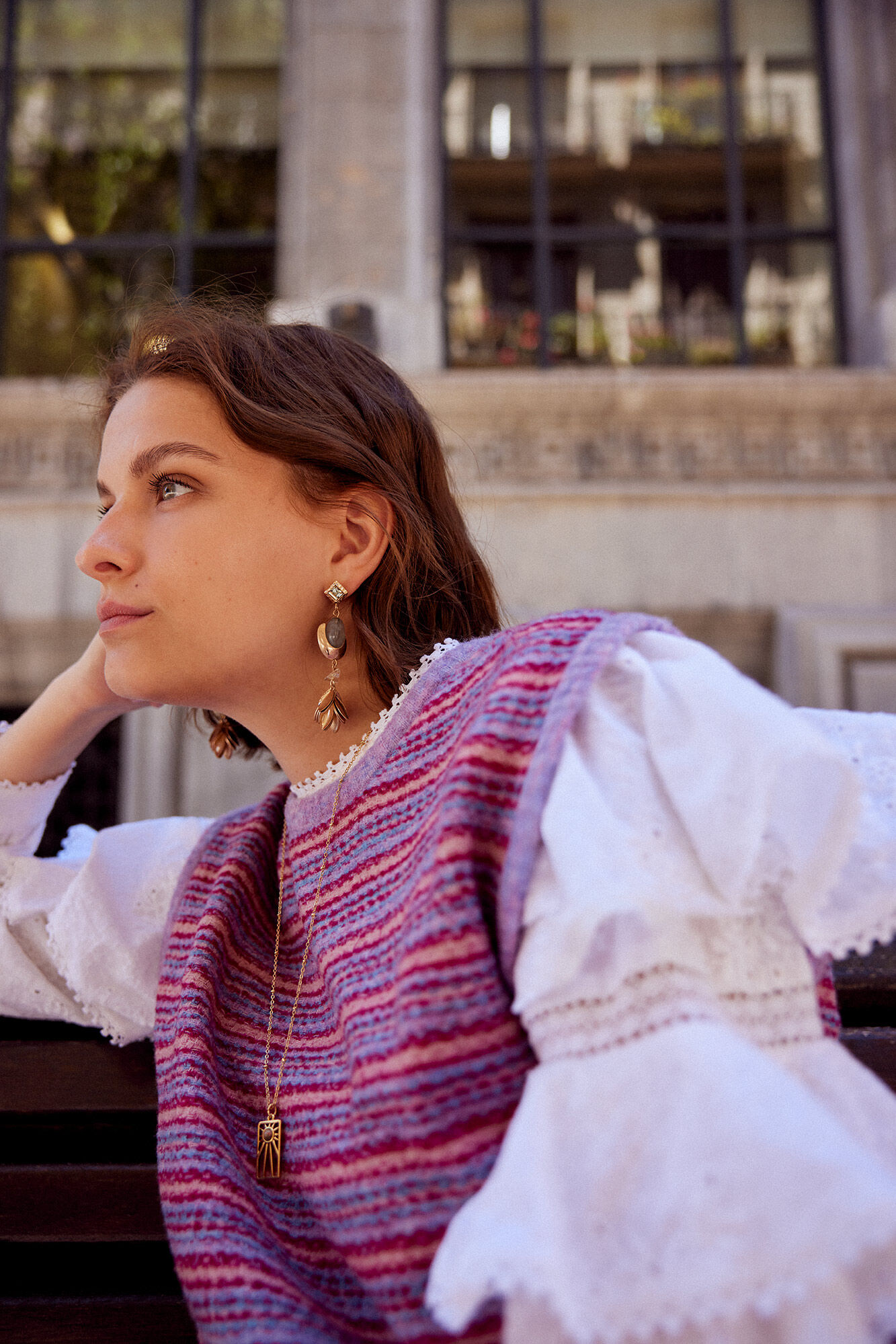 Colete de malha listrado Valeria - Vários