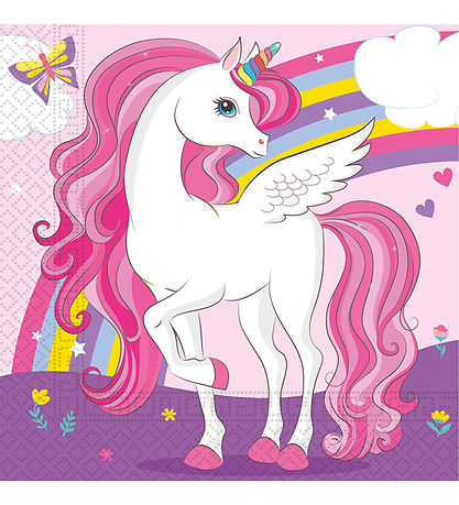 Decorata Party Servietten - 20er-Pack - 33x33 cm - Unicorn Rainb