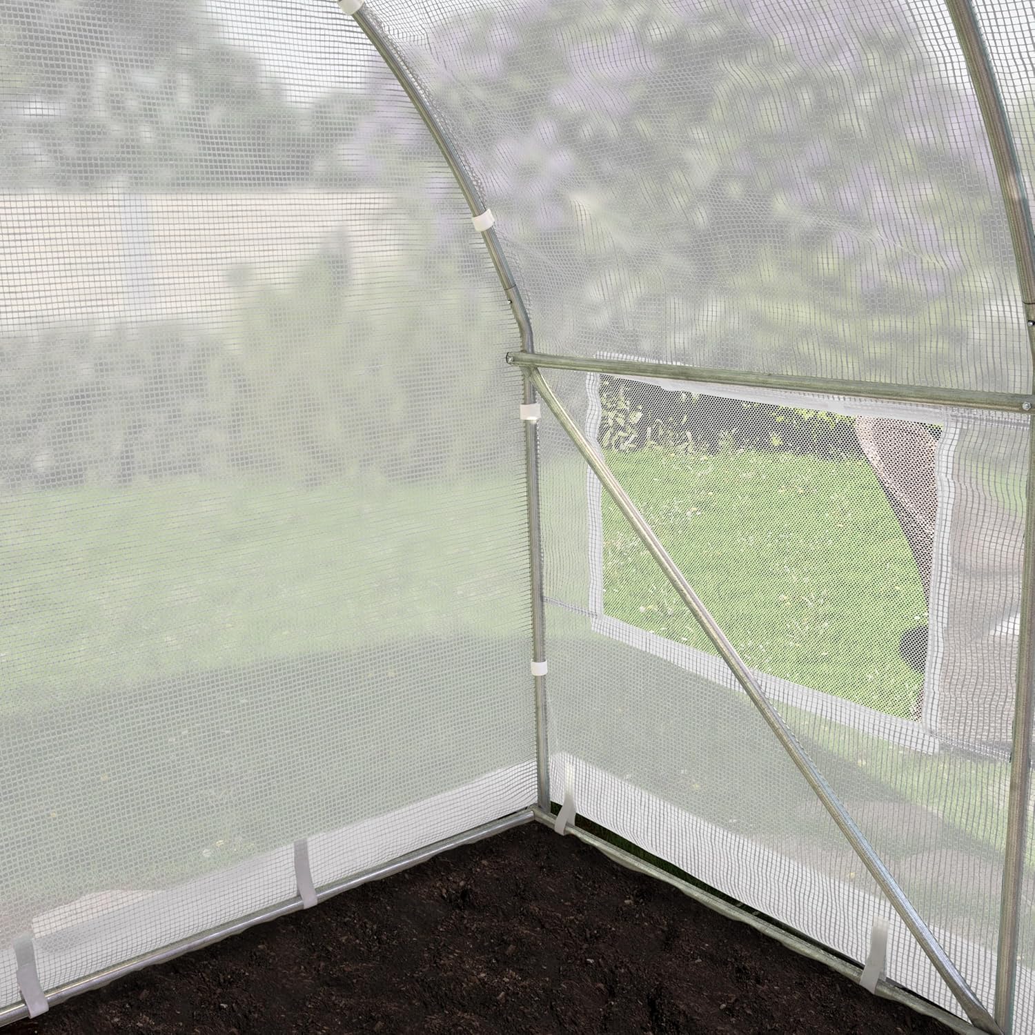 TOOLPORT Foliengewächshaus Gewächshaus 4x8m stabil & langlebig mit Fenster - reißfeste PE Plane 180g/m² weiß transparent