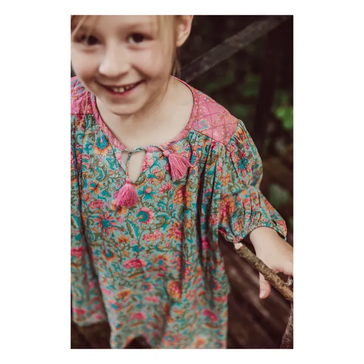 Louise Misha Robe Eugenie Fleurie | Bleu Vert