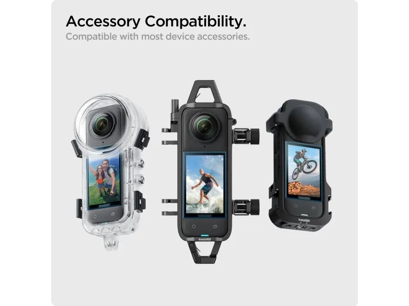 Spigen Glas.tR SLIM, Sort, Transparent, Insta 360 X4, Klar skærmbeskytter, 9H, Ridseresistent, Hængende boks
