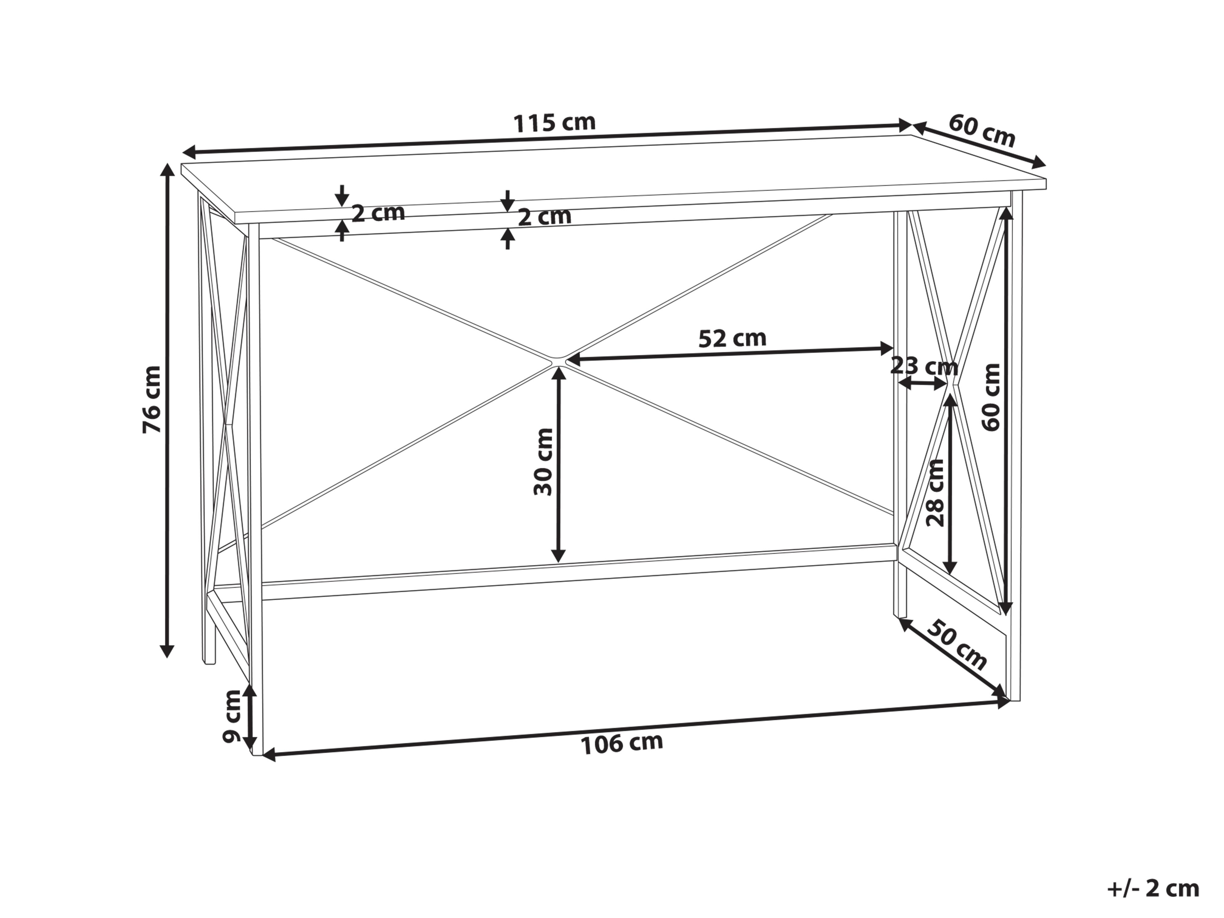 Bureau FUTON Donkerbruin 115 cm 60 cm