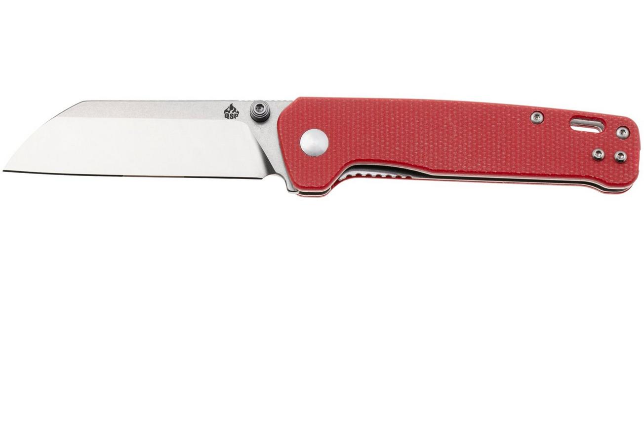 QSP Knife Penguin V2 QS130V2-D1 Two-Tone D2, Red Micarta, zakmes