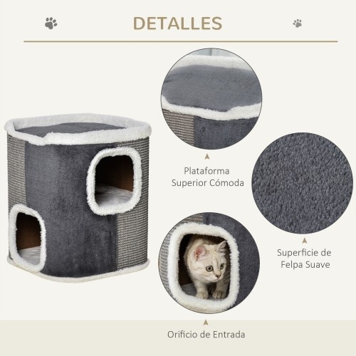 Arranhador de gato PawHut de 2 níveis, cinza