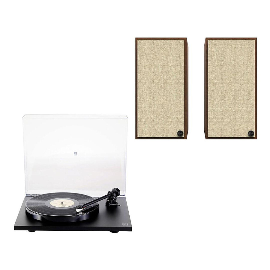 Rega Planar 1 Noir Mat + Klipsch The Sevens Noyer