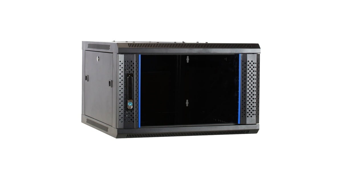 DSI6U wandkast met glazen deur - DS6606 server rack  (Zwart, 600 x 600 x 368mm)