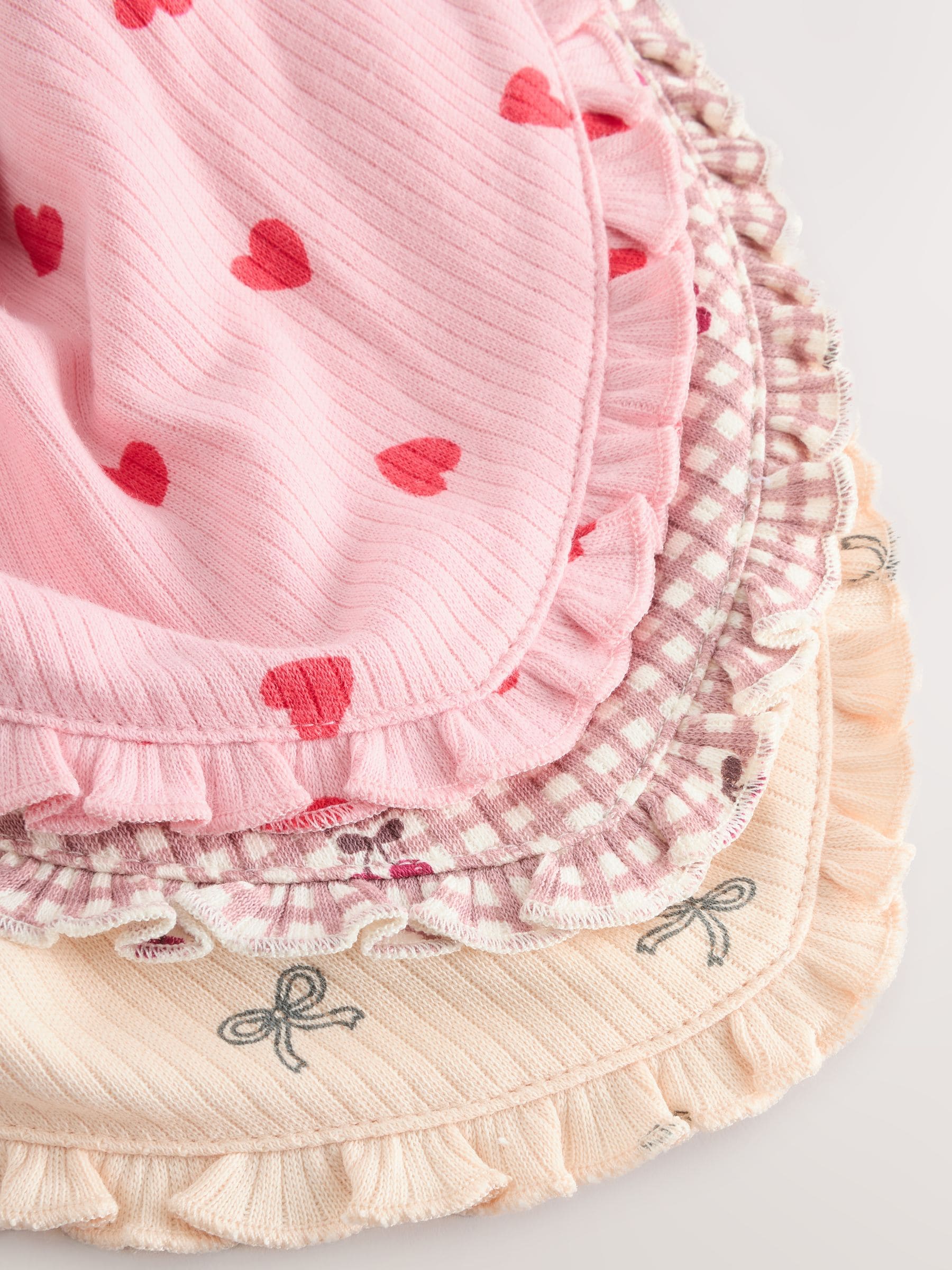 Rood/roze - Verpakking met 3 babyslabbetjes