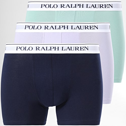 Lot De 3 Boxers Vert Clair Lila Bleu Marine