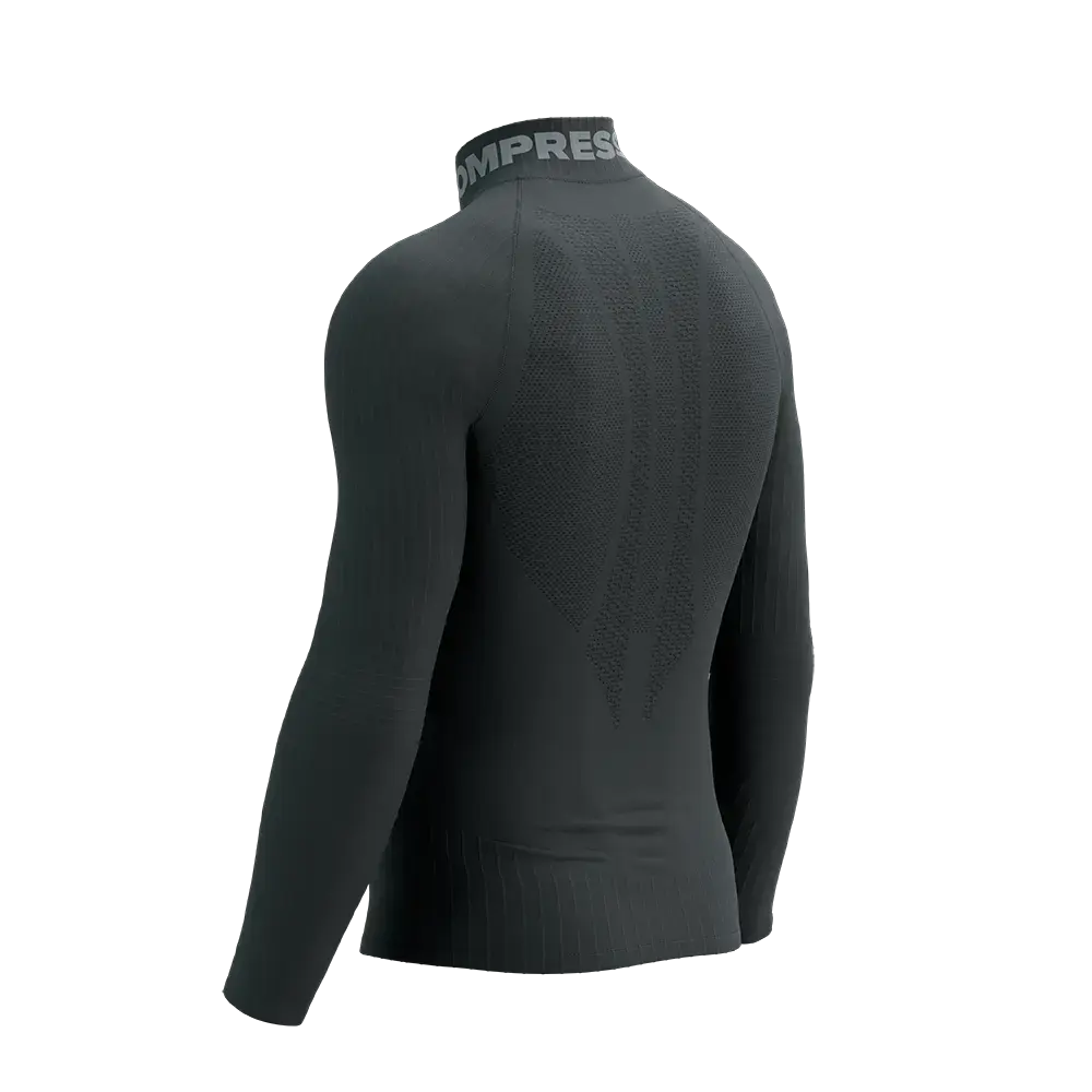 Compressport 3D Thermo Half Zip Thermoshirt Lange Mouwen Zwart